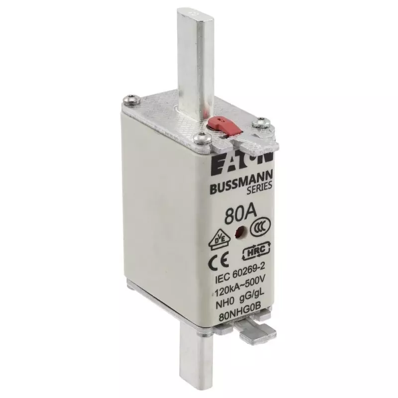 Eaton 80NHG0B NH-Sicherung Größe 0, 80 A, 500 V AC, gG, mechanischer Anzeiger, 3er-Pack