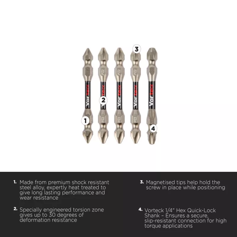 C.K T4481 DEPZML06D5 Pozidriv-Bit-Set, 6-teilig, 25 mm, S2-Stahl mit Torsionszone