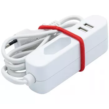 EXERTIS CONNECT Stromverlängerungskabel mit 2 USB-Anschlüssen, Weiß, 1,5 m 808521