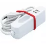EXERTIS CONNECT Stromverlängerungskabel mit 2 USB-Anschlüssen, Weiß, 1,5 m 808521