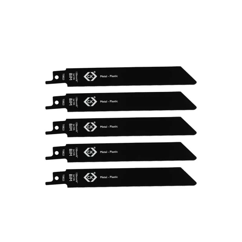 C.K Tools T0823 Säbelsägeblätter 24 TPI, 150 mm, Bi-Metall, 5er-Pack