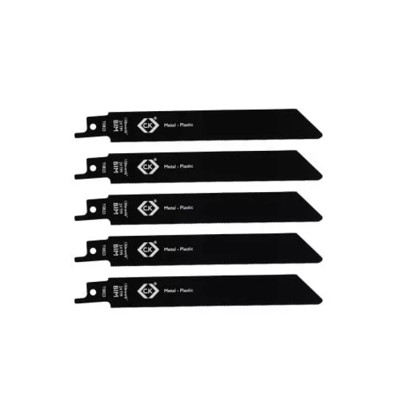 C.K Tools T0823 Säbelsägeblätter 24 TPI, 150 mm, Bi-Metall, 5er-Pack