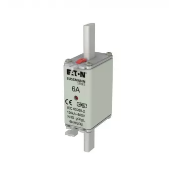 Eaton 6NHG0B NH-Sicherung mit mechanischer Anzeige, Größe NH0, 6 A, 500 V AC, gG, 3er-Pack