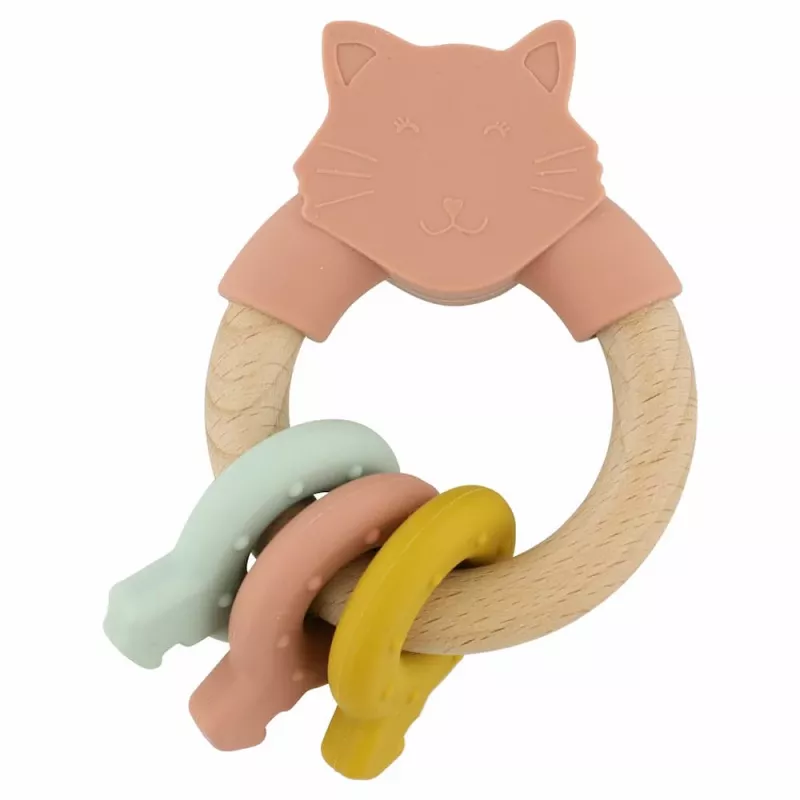 Trixie Beißspielzeug aus Holz und Silikon, Katze, ab 0 Monaten