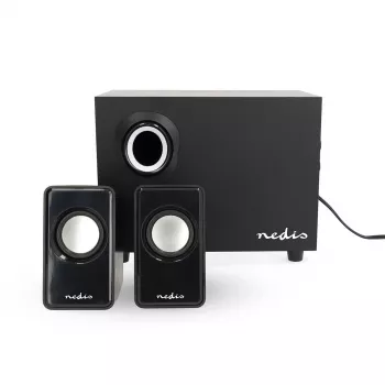 Nedis CSPR10021BK 2.1 PC-Lautsprecher-Set, 33 W, USB-betrieben, Schwarz