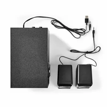 Nedis CSPR10021BK 2.1 PC-Lautsprecher-Set, 33 W, USB-betrieben, Schwarz