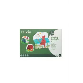 TRIXIE Dog Activity Roll-Out Leckerli-Spender Puzzle-Spielzeug, 3 Teile, verstellbarer Schwierigkeitsgrad, Innen- & Außenbereich