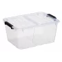 plast team HOME BOX FLEX 15L Aufbewahrungsbox mit faltbarem Deckel, Recycling-PP, 1 Stück 23010800