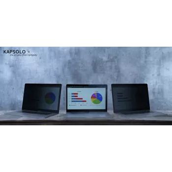 KAPSOLO 2-Wege-Privacy-Filter für 14,5 Zoll 16:10 Laptops, selbstklebend, Anti-Glare, Blaulichtreduzierung KAP12871