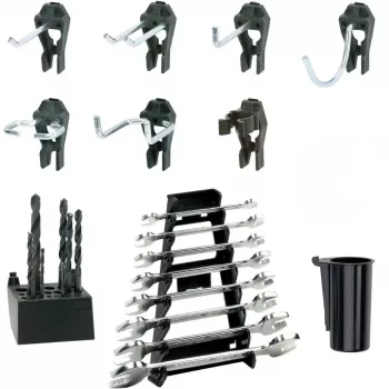 raaco 110532 Werkzeughaken-Clip-Set 53-teilig für Lochplatten