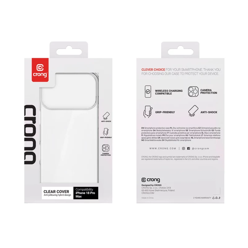 Crong Clear Cover Hülle für Apple iPhone 18 Pro Max / 17 Pro Max - Transparent