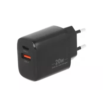 MOVANO GaN 20W USB-C PD + USB-A Ladegerät (Schwarz)