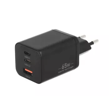 MOVANO GaN 65W 2x USB-C PD + USB-A Ladegerät (Schwarz)