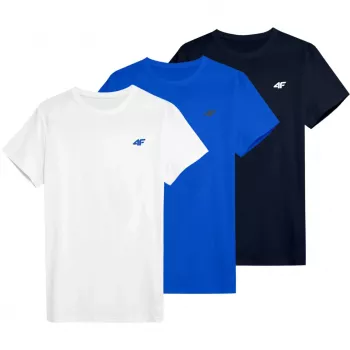 4F M4479 Herren-T-Shirt, Weiß/Blau/Marineblau, 2XL (4FWSS26TTSHM4479)