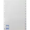 LEITZ Esselte Kunststoff-Register, nummeriert 1-12, A4, weiß, Universal-Lochung, 10 Sets (100153)