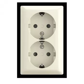 BUSCH-JAEGER SCHUKO Doppelsteckdose Aufputz Safety 202 EAPBJ-522 (2TKA00005532)