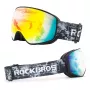 Rockbros SP284 Kinder-Skibrille Anti-Fog UV400 Graue Linse Roter Spiegel Schwarz