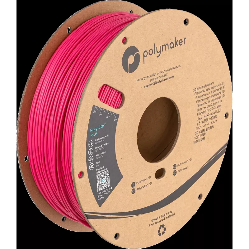 Polymaker PolyLite PLA 3D-Drucker-Filament 1,75mm 1kg Magenta PA02054
