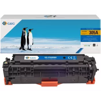 G&G kompatible Tonerkartusche für HP 305A/CE410A, Schwarz, 2.200 Seiten 14394