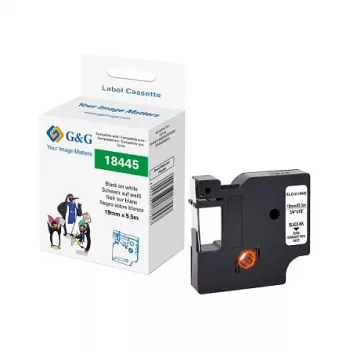 G&G Rhino 21680 Kompatibles Beschriftungsband 19 mm Schwarz auf Weiß für Dymo Rhino