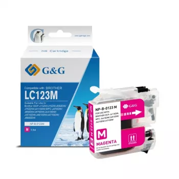 G&G kompatible Tintenpatrone für Brother LC-123M Magenta (14500)