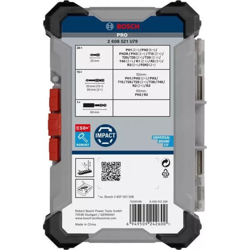 Bosch 2608521U79 34-teiliges Bohr- und Schrauberbit-Set mit magnetischem Universalhalter, X-Line Koffer