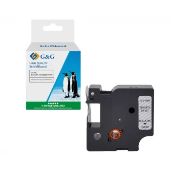 G&G Kompatibles Dymo D1 Beschriftungsband 19mm x 7m Schwarz auf Transparent (5DY45800-TD)
