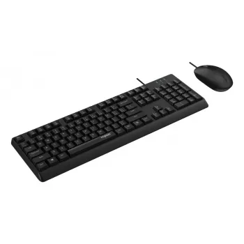 Rapoo NX1500 Kabelgebundenes Tastatur- und Maus-Set, Full-Size QWERTZ, Schwarz R-13100