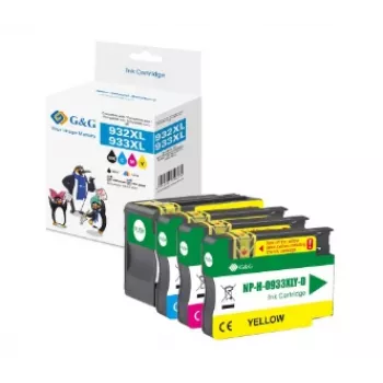 G&G kompatible Tintenpatronen 4er-Pack Schwarz/Cyan/Magenta/Gelb für HP 932XL/933XL (GP-H932XLBK/933XLCMY-4P)