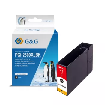 G&G kompatible Tintenpatrone für Canon PGI-2500XLBK (9859) – Hohe Reichweite Schwarz