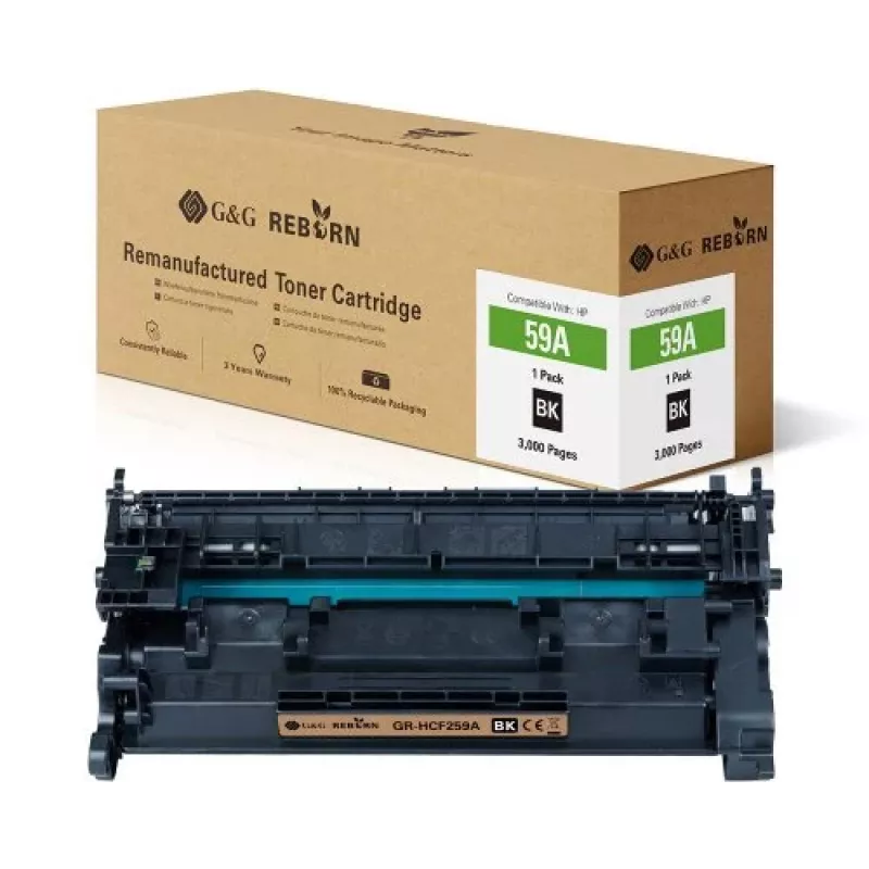 G&G Kompatible Tonerkartusche GR-HCF259A für HP 59A, Schwarz, 3000 Seiten