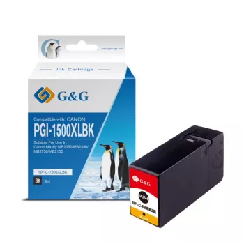 G&G Ninestar Kompatible Canon PGI-1500XLBK Schwarz High Yield Tintenpatrone (9350)