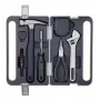 HOTO QWSGJ002 12-in-1 Haushalts-Handwerkzeugset mit Ratschenschraubendreher, Klauenhammer, Zange, Schraubenschlüssel, Maßband, Universalmesser, Spannungsprüfer, Isolierband in ABS-Koffer HTT0018GL
