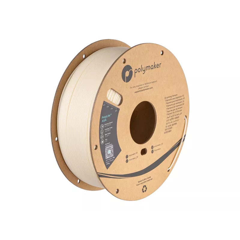Polymaker ASA Filament – 1,75 mm, 1 kg, Natur – UV-, witterungs- und hitzebeständig PF01006
