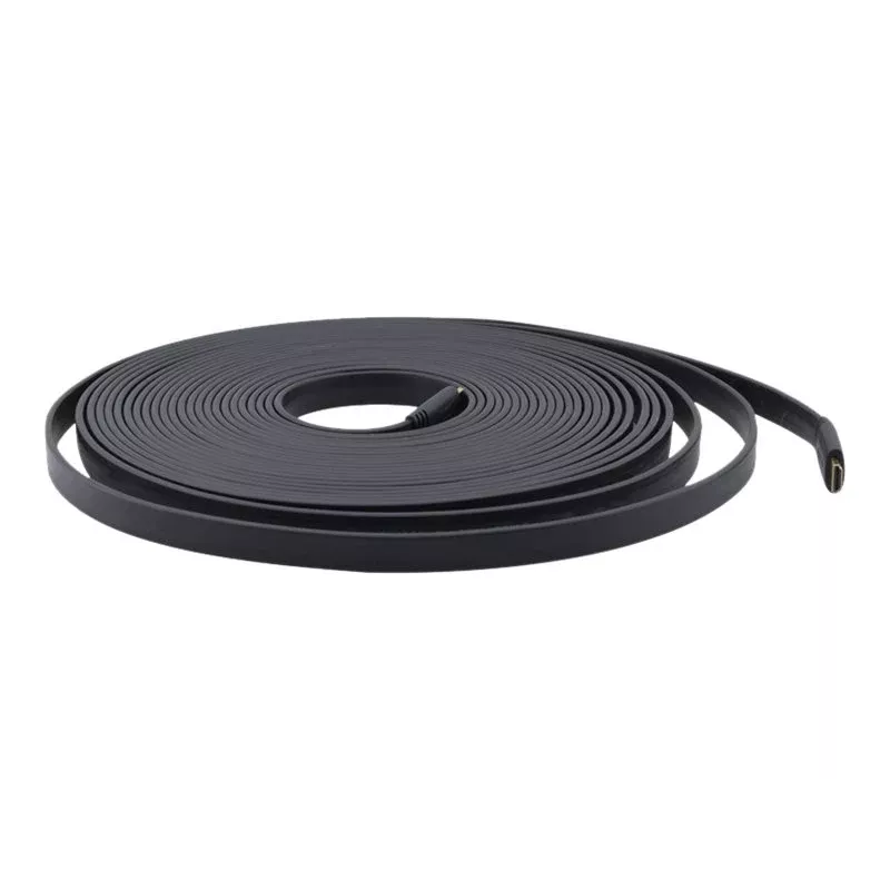 Kramer C-HM/HM/FLAT/ETH-6 Flaches High-Speed-HDMI-Kabel mit Ethernet, 1,8 m, Schwarz 97-01014006