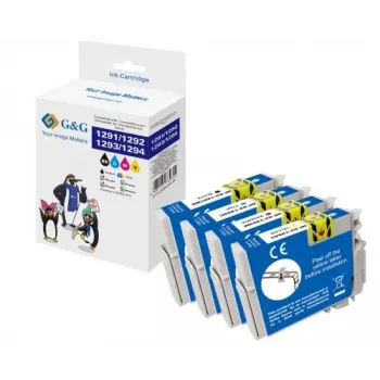G&G 14813 XL Tintenpatronen-Multipack für Epson T1295 (Schwarz, Cyan, Magenta, Gelb)