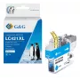 G&G Kompatible Brother LC421XLC Tintenpatrone Hohe Reichweite Cyan (500 Seiten)