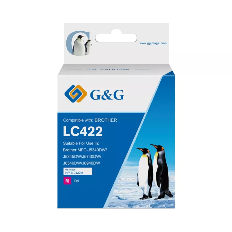 G&G Kompatible Tintenpatrone Brother LC422M Magenta (550 Seiten) 20582