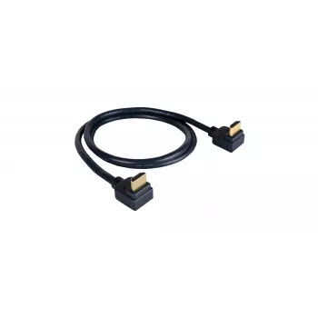 Kramer C-HM/RA2 Serie C-HM/RA2-6 High-Speed HDMI-Kabel mit Ethernet, gewinkelter HDMI-Stecker auf gewinkelten HDMI-Stecker, 1,8 m, dreifach geschirmt, grau, 4K-Unterstützung 97-0144006