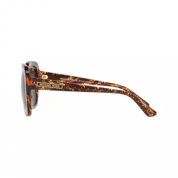 Michael Kors Damen MK2140-366787 Eckige Sonnenbrille, Dunkle Schildpatt-Fassung, Braune Gradient-Gläser, 55/18/140 mm