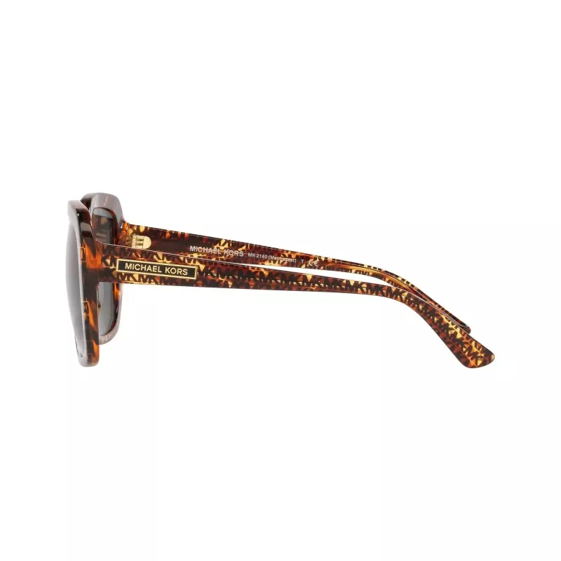 Michael Kors Damen MK2140-366787 Eckige Sonnenbrille, Dunkle Schildpatt-Fassung, Braune Gradient-Gläser, 55/18/140 mm