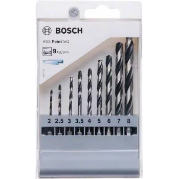 Bosch HSS PointTeQ Metallbohrer-Set, 9-teilig, 2-10 mm, Spiralbohrer 2607002826