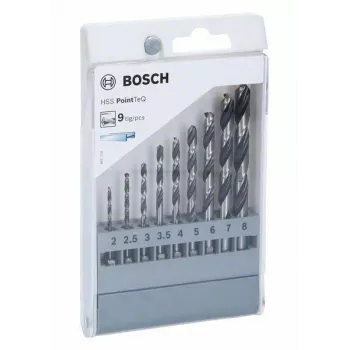 Bosch HSS PointTeQ Metallbohrer-Set, 9-teilig, 2-10 mm, Spiralbohrer 2607002826