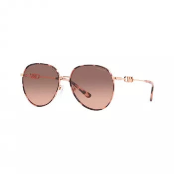 Michael Kors Damen MK1128J110813 Pilot Sonnenbrille, hellgoldenes Gestell, braune Gradientengläser, 58/17/145 mm