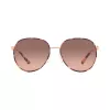 Michael Kors Damen MK1128J110813 Pilot Sonnenbrille, hellgoldenes Gestell, braune Gradientengläser, 58/17/145 mm