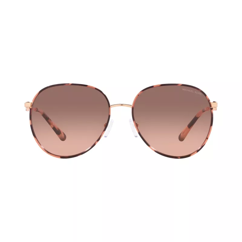 Michael Kors Damen MK1128J110813 Pilot Sonnenbrille, hellgoldenes Gestell, braune Gradientengläser, 58/17/145 mm