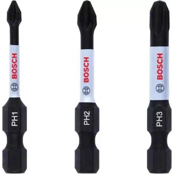Bosch 2608522491 Phillips PH2 Bit-Set, 3 Stück, 25 mm, 1/4 Zoll Sechskantschaft