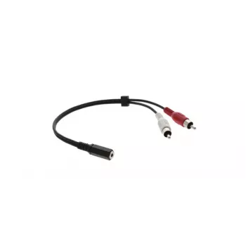 Kramer C-A35F/2RAM-1 Audio-Adapterkabel - 3,5 mm Buchse auf 2x RCA Stecker, 30 cm, Schwarz