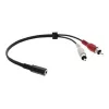 Kramer C-A35F/2RAM-1 Audio-Adapterkabel - 3,5 mm Buchse auf 2x RCA Stecker, 30 cm, Schwarz