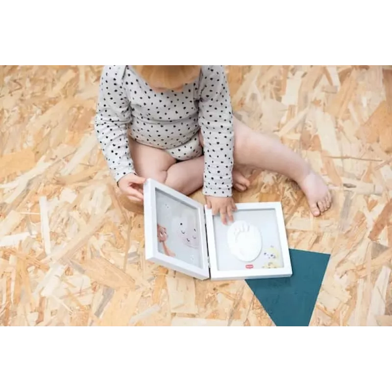 Tiny Love Simple Frame Baby Handabdruck- oder Fußabdruck-Erinnerungsset, Weiß